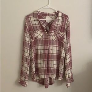 Pink button down flannel